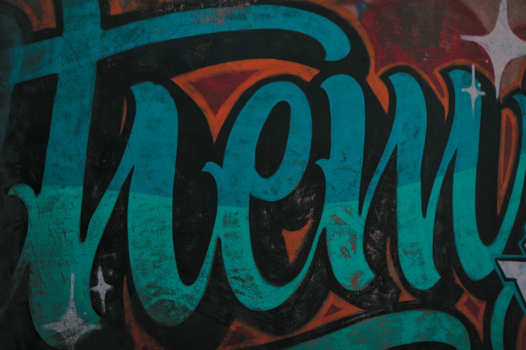 blue and green mural