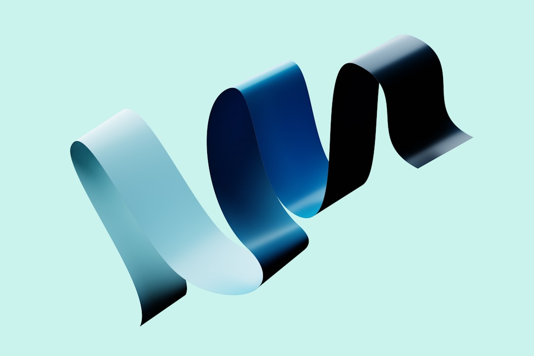 A ribbon with gradient colors floats in the air.