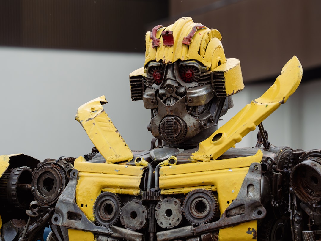 Bumblebee the transformer is pictured in detail.